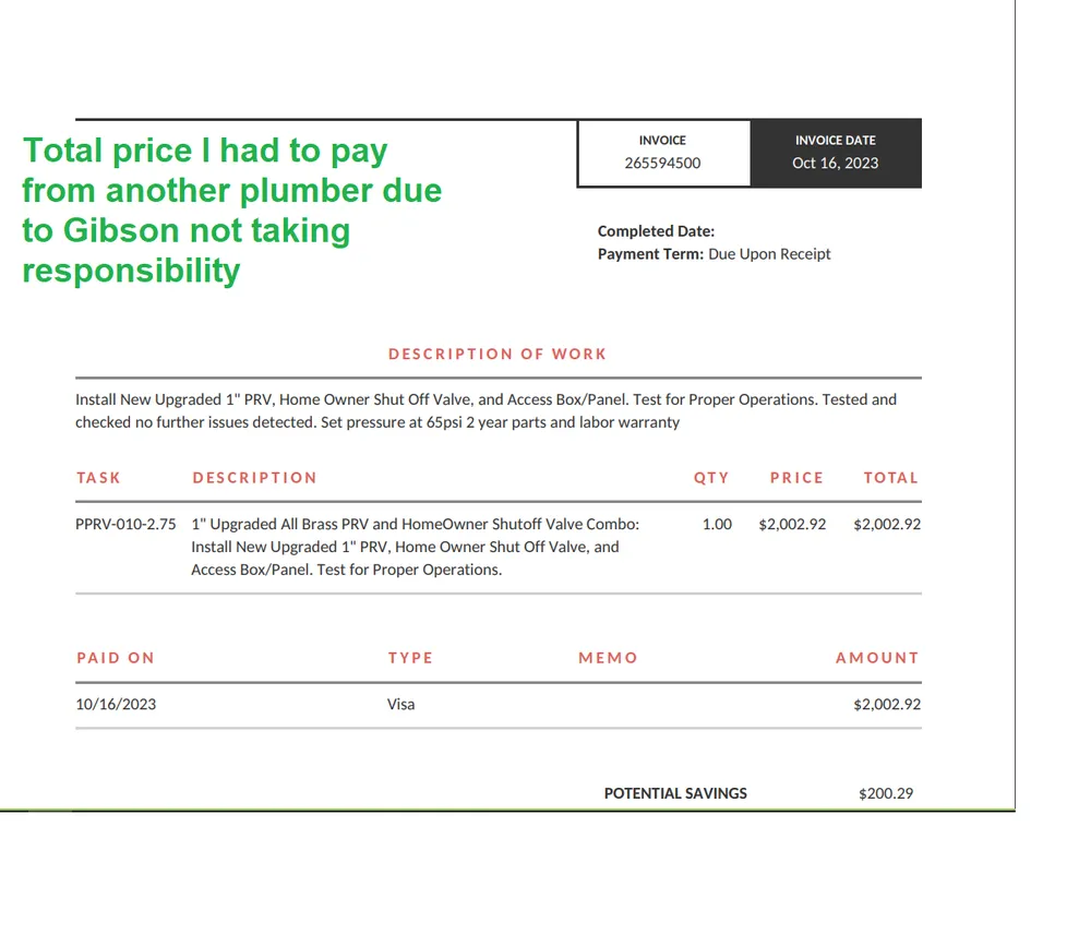 Slide of Gibson Plumbing