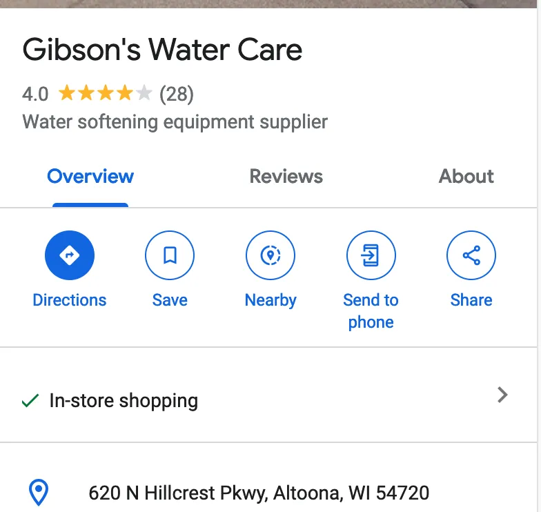 Slide of Gibson's WaterCare