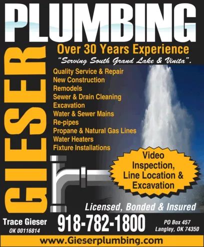 Professional water heater service in Langley, OK by Gieser Plumbing
