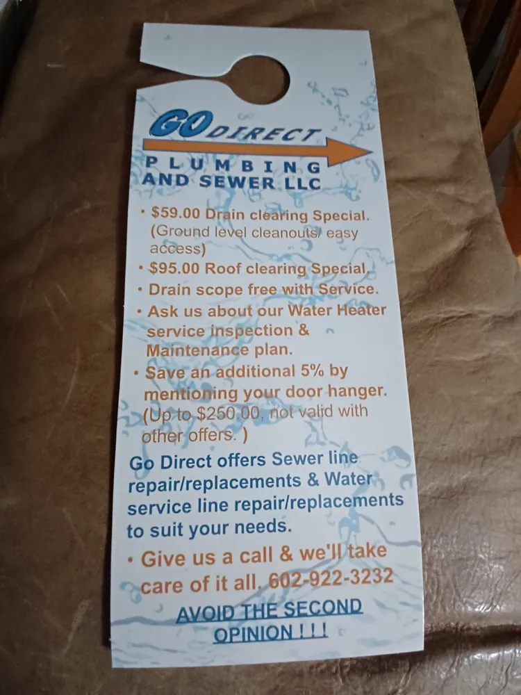 Slide of Go Direct Plumbing and Sewer
