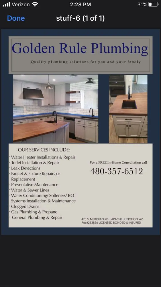 Slide of Golden Rule Plumbing