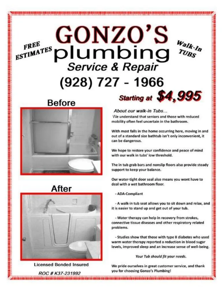 Slide of Gonzo's Plumbing Service & Repair