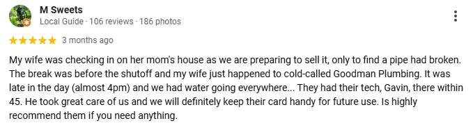 Slide of Goodman Plumbing