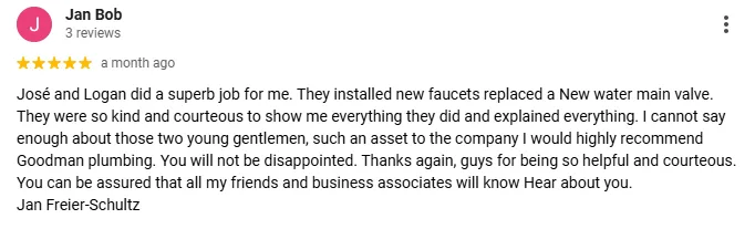 Slide of Goodman Plumbing