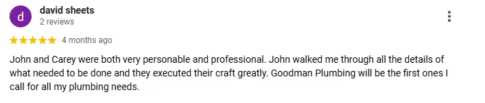 Slide of Goodman Plumbing