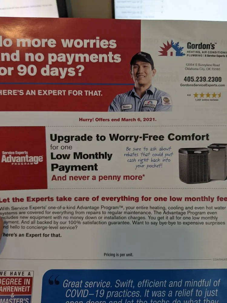 Slide of Gordon's Service Experts