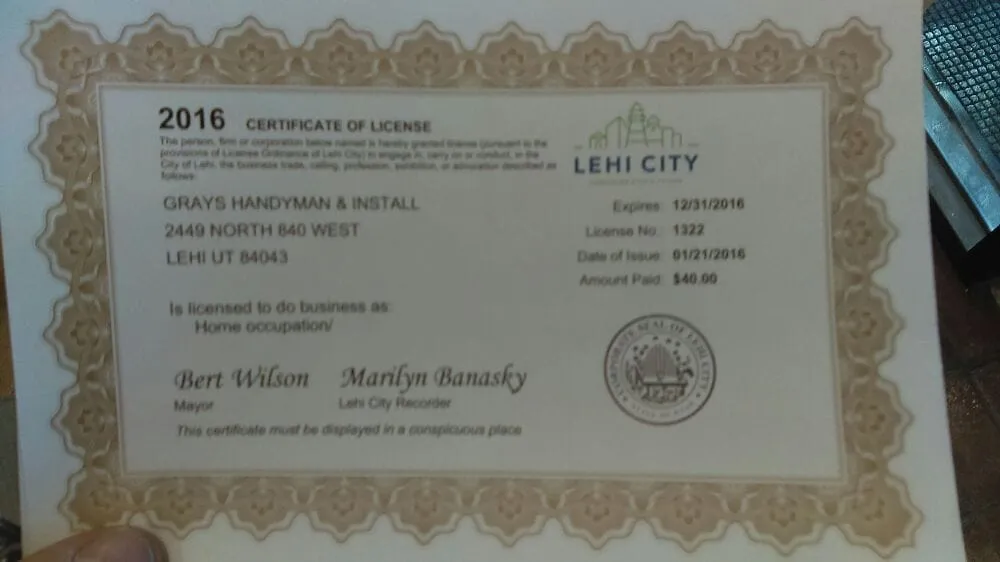 Slide of Grays Handyman and Install