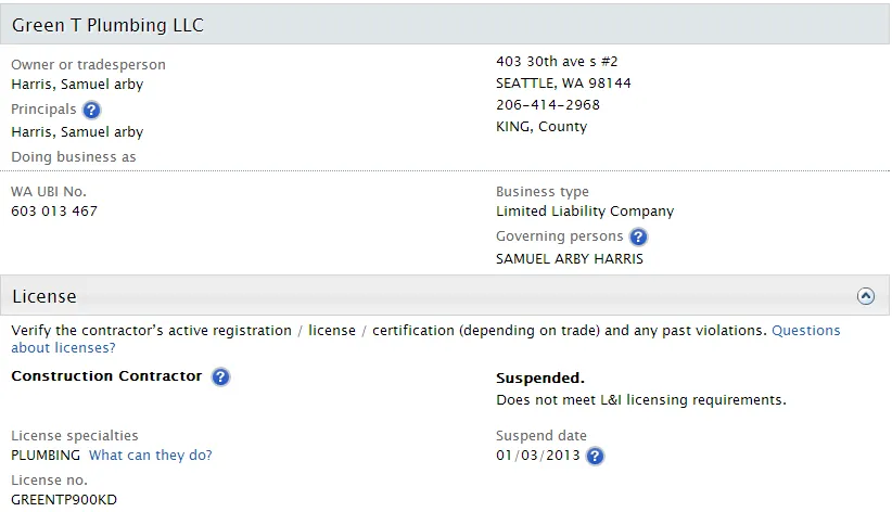 Slide of Green T Plumbing