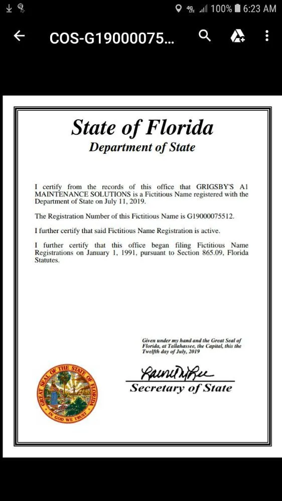 Slide of Grigsby's A1 Maintenance