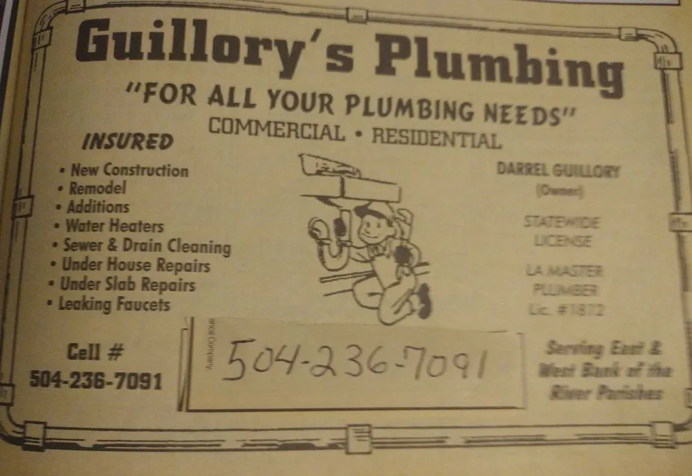 Slide of Guillory's Plumbing