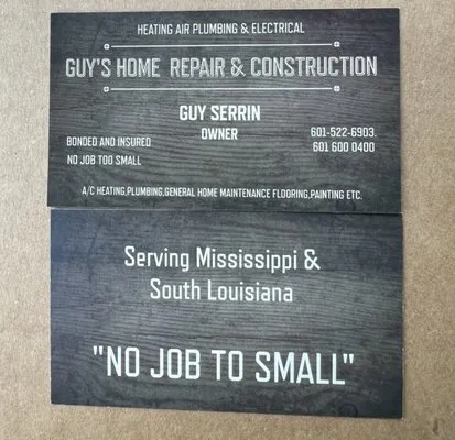 Guy's Home Repair And Construction Logo