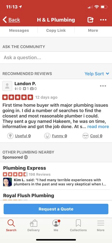 Slide of H & L Plumbing