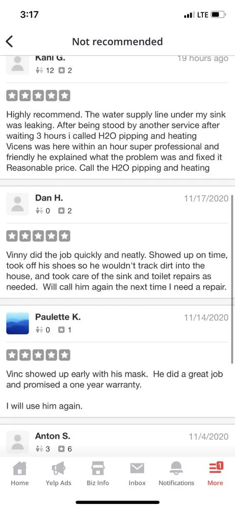 Slide of H2O Piping & Heating Repair