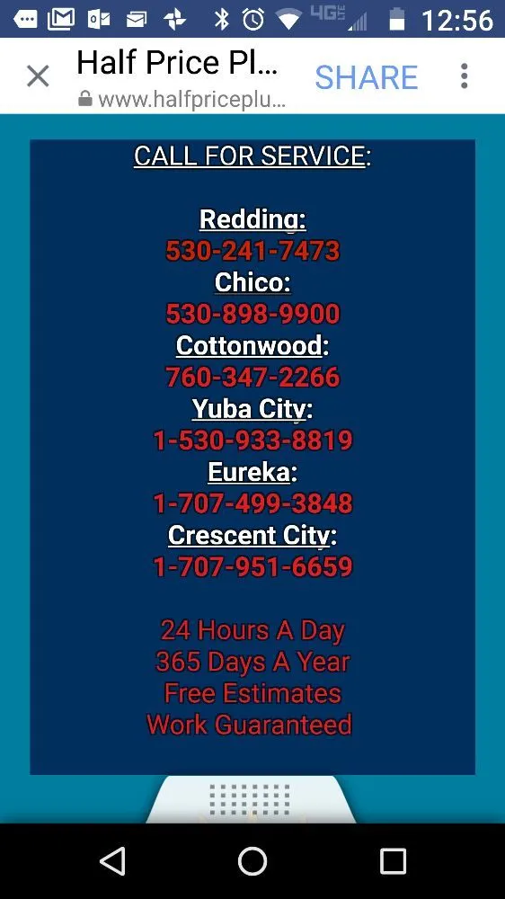 Slide of Half Price Plumbing