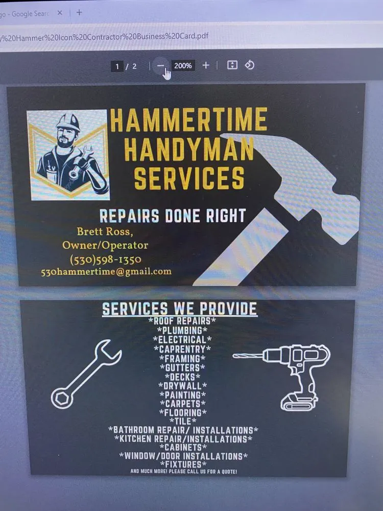 Slide of Hammer Time Handyman Services