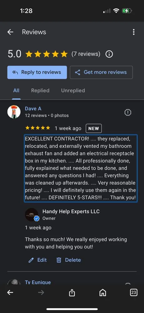 Slide of Handy Help Experts