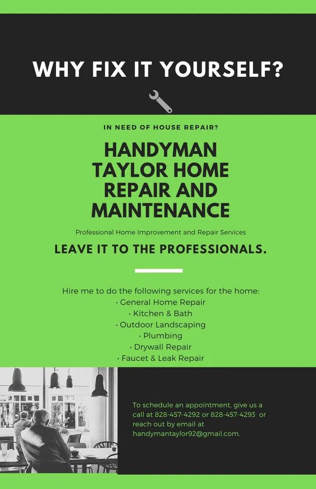 Quality plumbing repair for homes in Zionville, NC by Handyman Taylor Home Repair And Maintenance