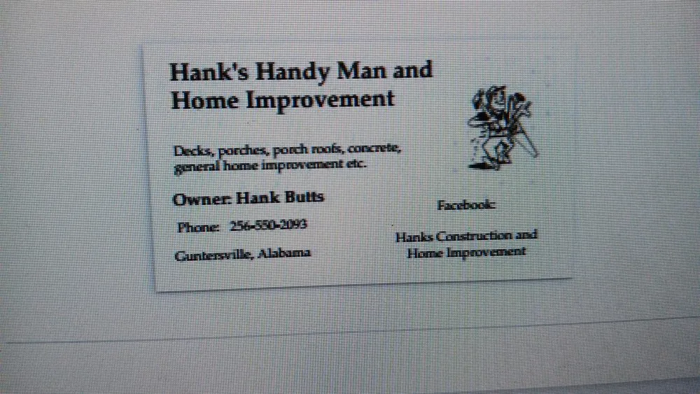 Slide of Hank's Handyman and Home Improvement