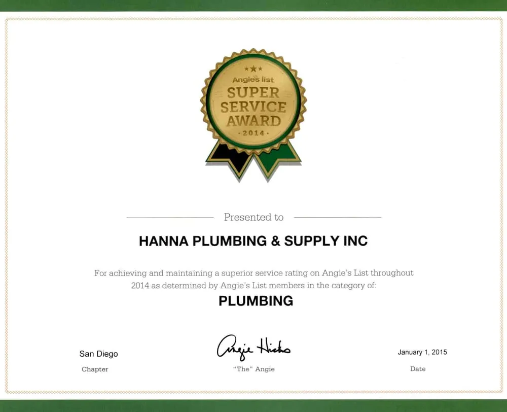 Slide of Hanna Plumbing & Supply