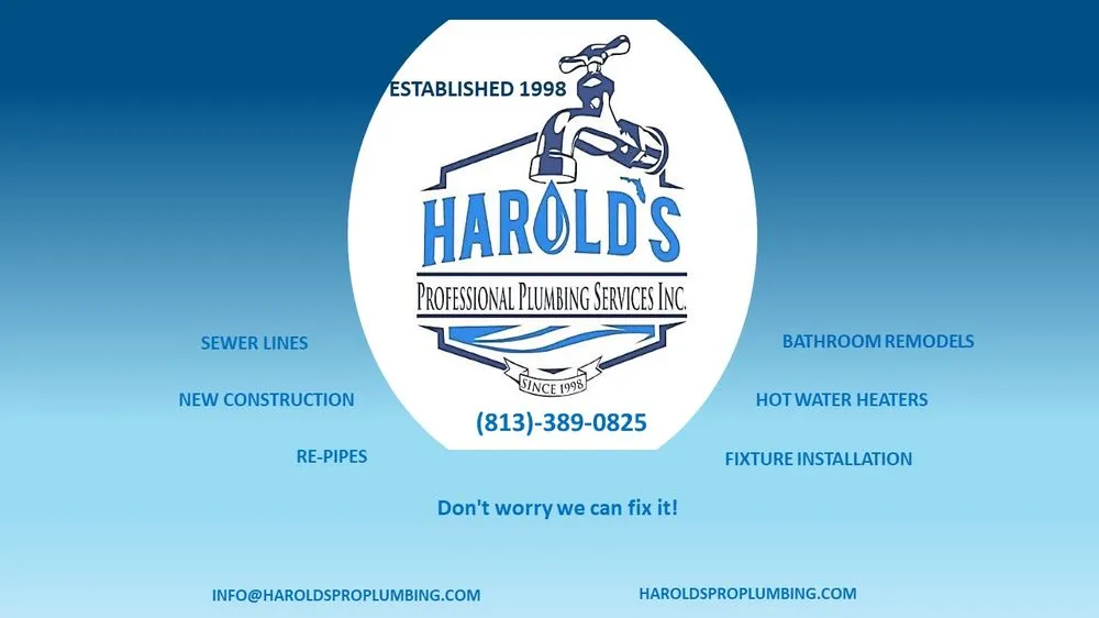 Slide of Harold's Professional Plumbing services