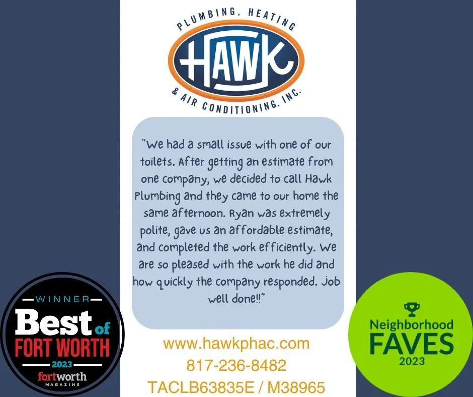 Affordable emergency plumbing in Fort Worth, TX by Hawk Plumbing Heating & Air Conditioning