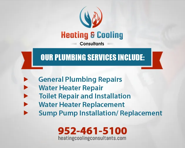 Expert emergency plumbing in Webster, MN by Heating & Cooling Consultants