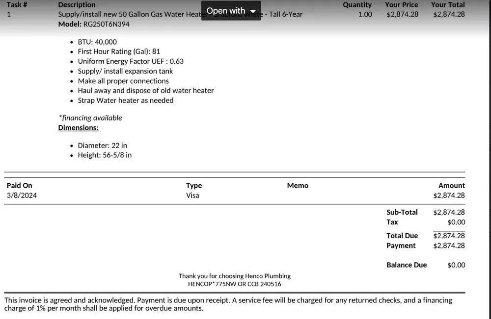 Slide of Henco Plumbing Services