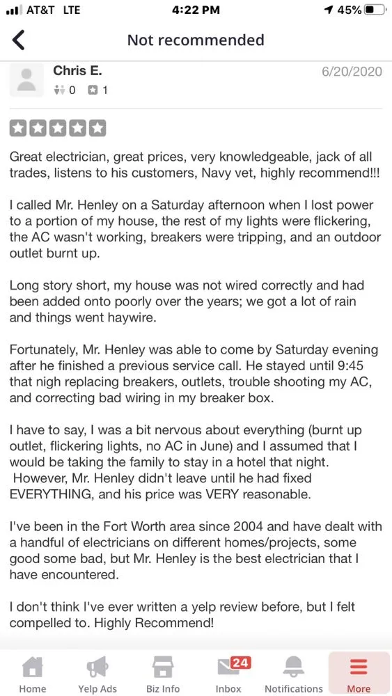 Slide of Henley's Services