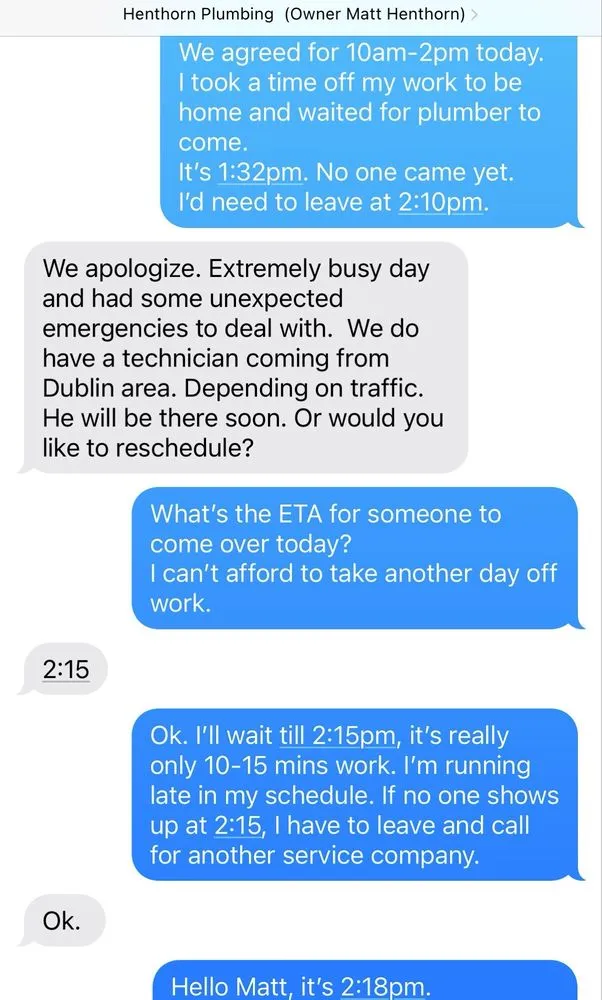 Slide of Henthorn Plumbing