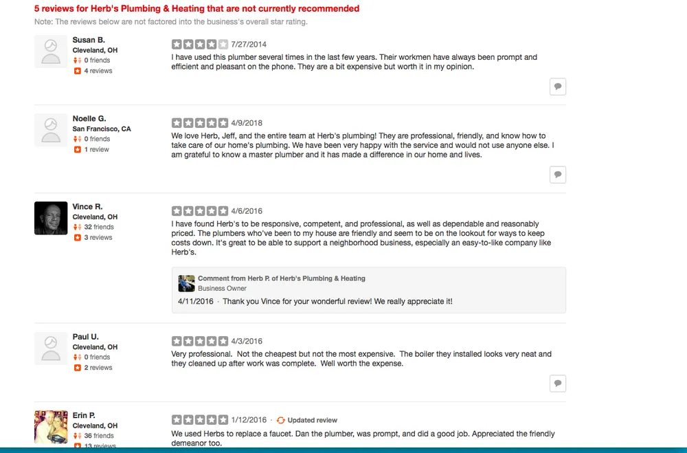 Slide of Herb's Plumbing & Heating