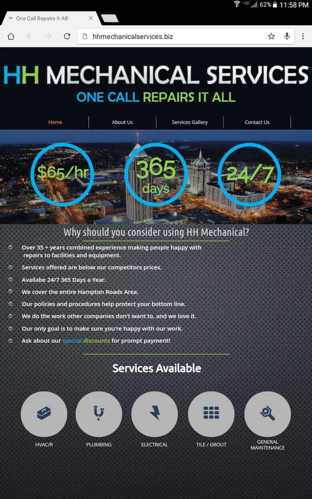 Slide of HH Mechanical Services