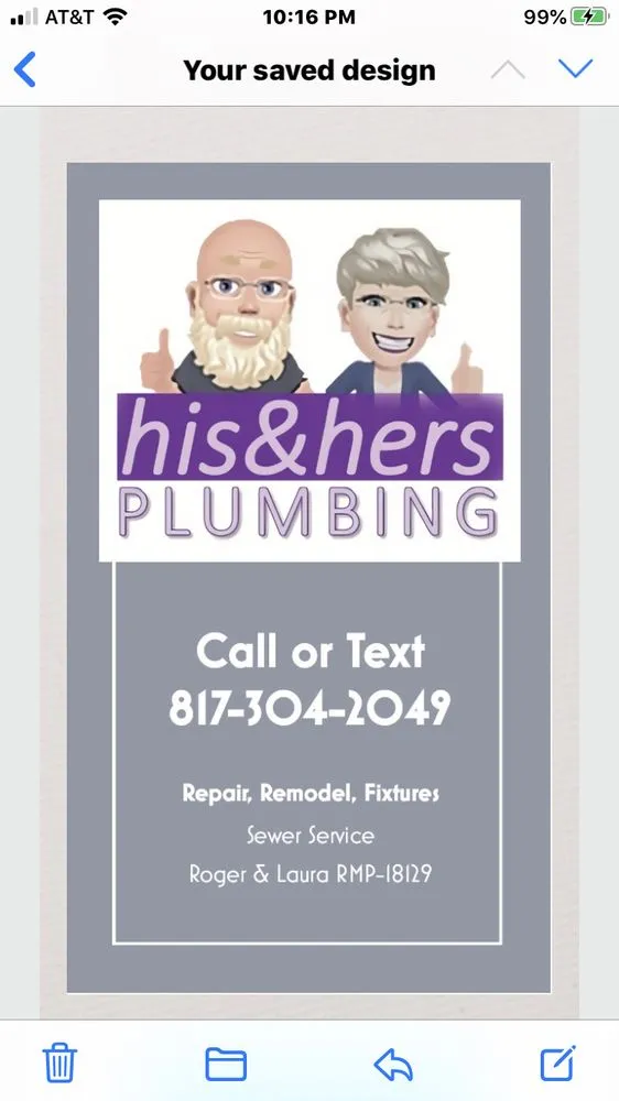 Slide of His and Hers Plumbing