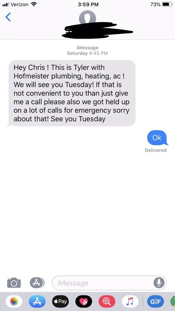 Slide of Hofmeister Plumbing