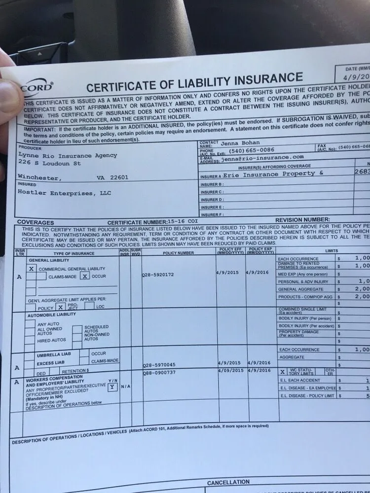 Slide of Hostler Enterprises