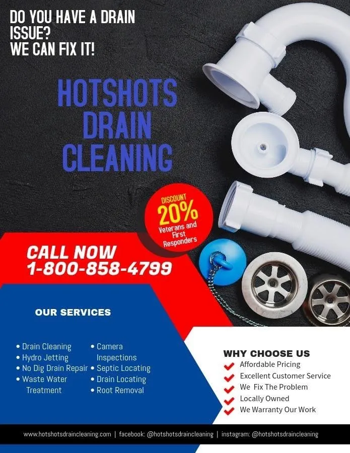 Slide of Hotshots Drain Cleaning