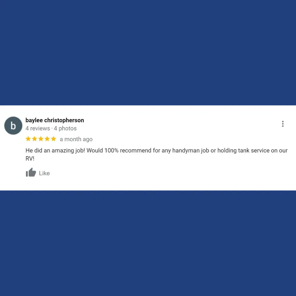 Slide of HTS Holding Tank Service RV Plumbing Repairs