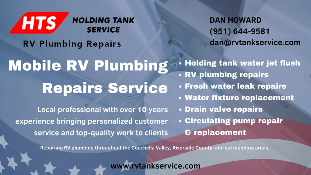 Slide of HTS Holding Tank Service RV Plumbing Repairs