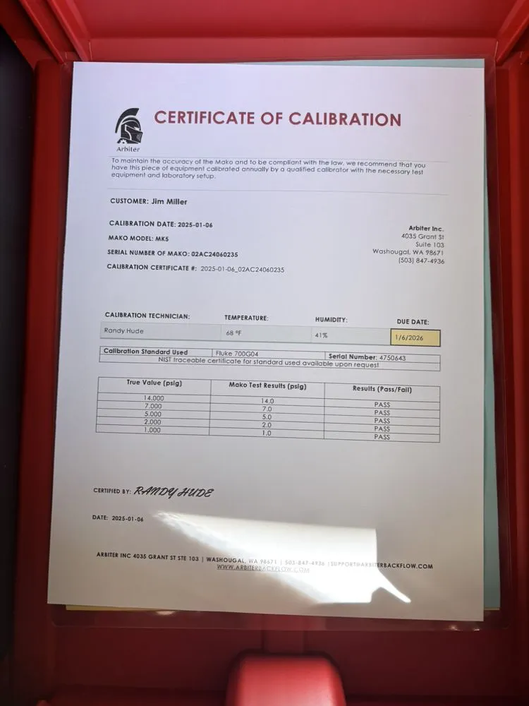 Slide of Idaho Backflow Testing