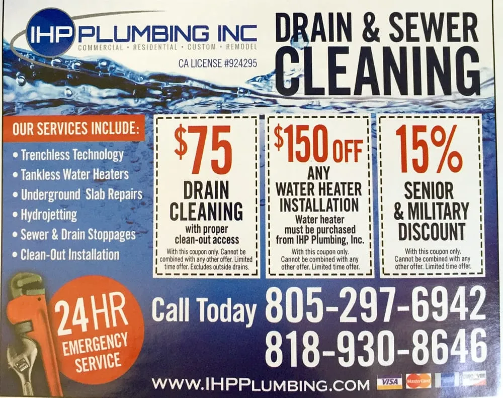 Emergency drain cleaning experts serving Thousand Oaks, CA - IHP Plumbing