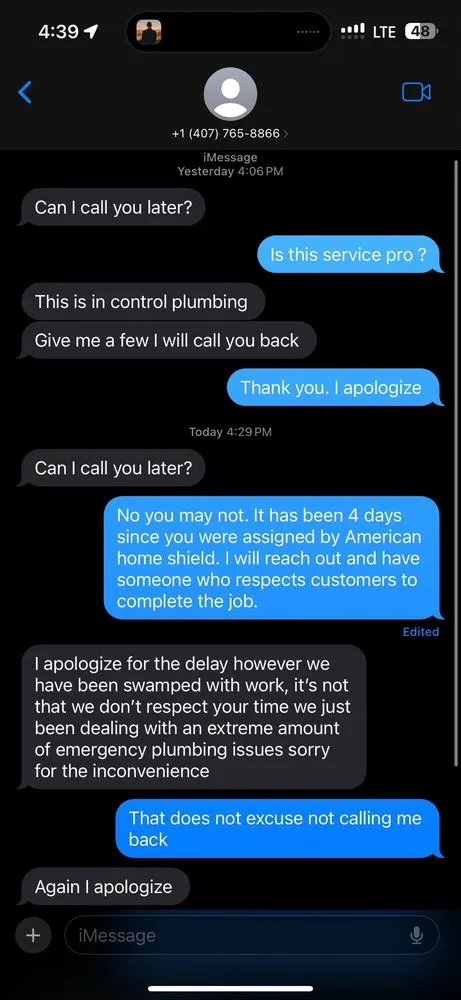 Slide of In Control Plumbing Services