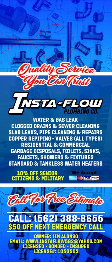 Slide of Insta Flow Plumbing
