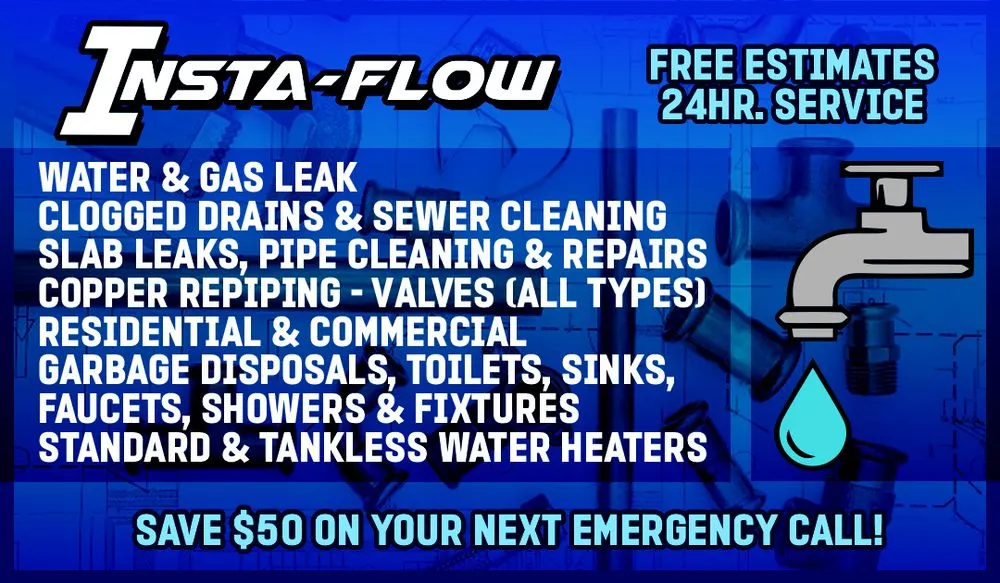 Slide of Insta Flow Plumbing