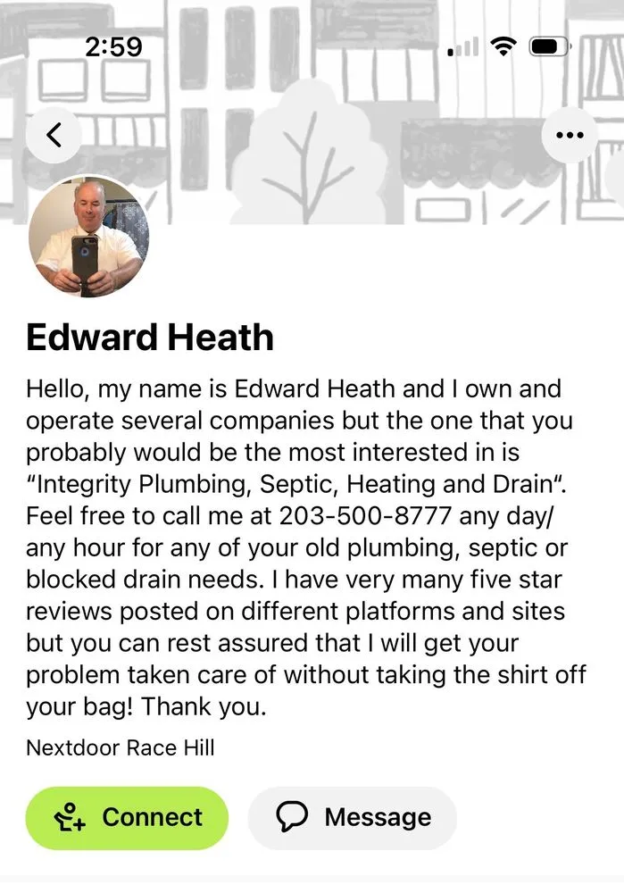 Slide of Integrity Plumbing and Drain Clearing