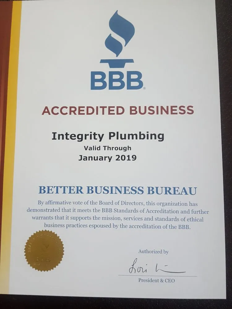 Slide of Integrity Plumbing