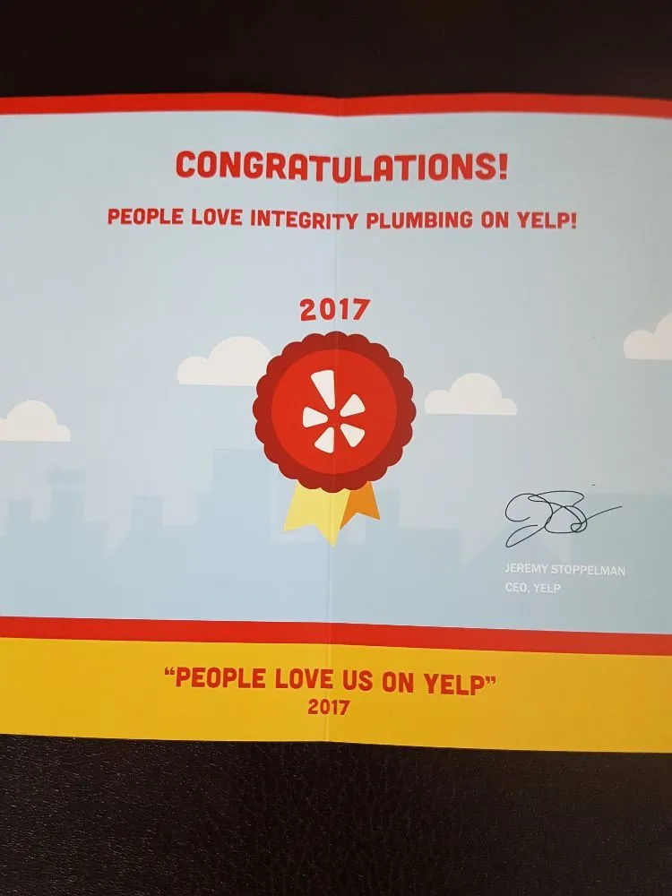 Slide of Integrity Plumbing