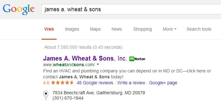 Slide of James A Wheat & Sons