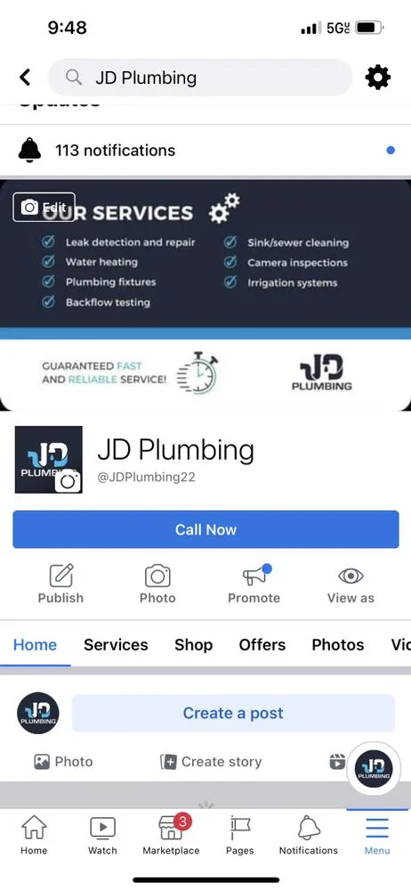 Slide of JD Plumbing