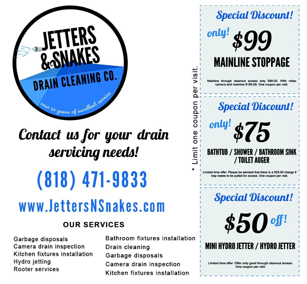 Slide of Jetters n Snakes Drain cleaning