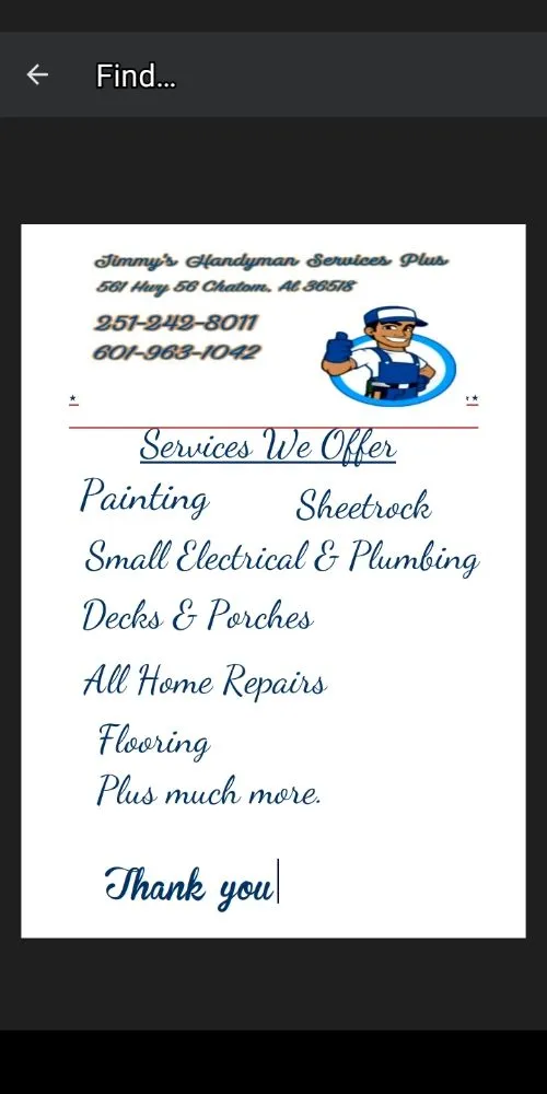 Slide of Jimmy's Handyman Services Plus