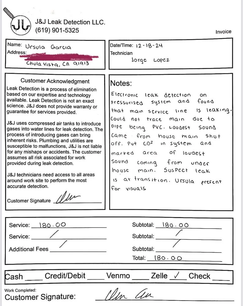 Slide of J&J Leak Detection